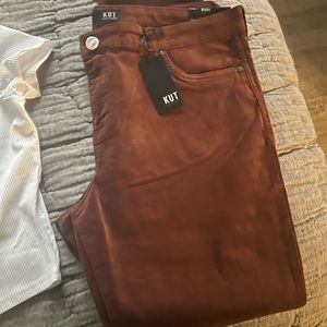 Kut slim legged corduroy pants. Size 16. Chestnut color. Never worn.